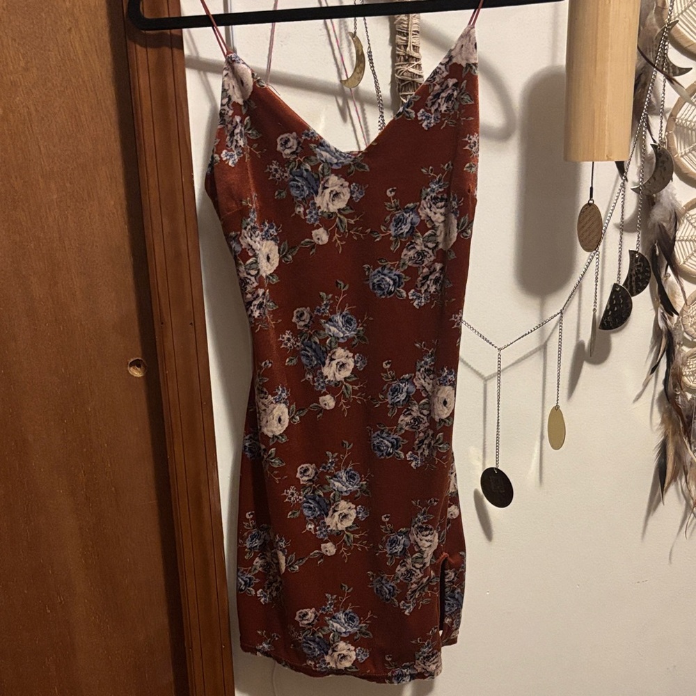Urban Renewal Floral Dress in Rust